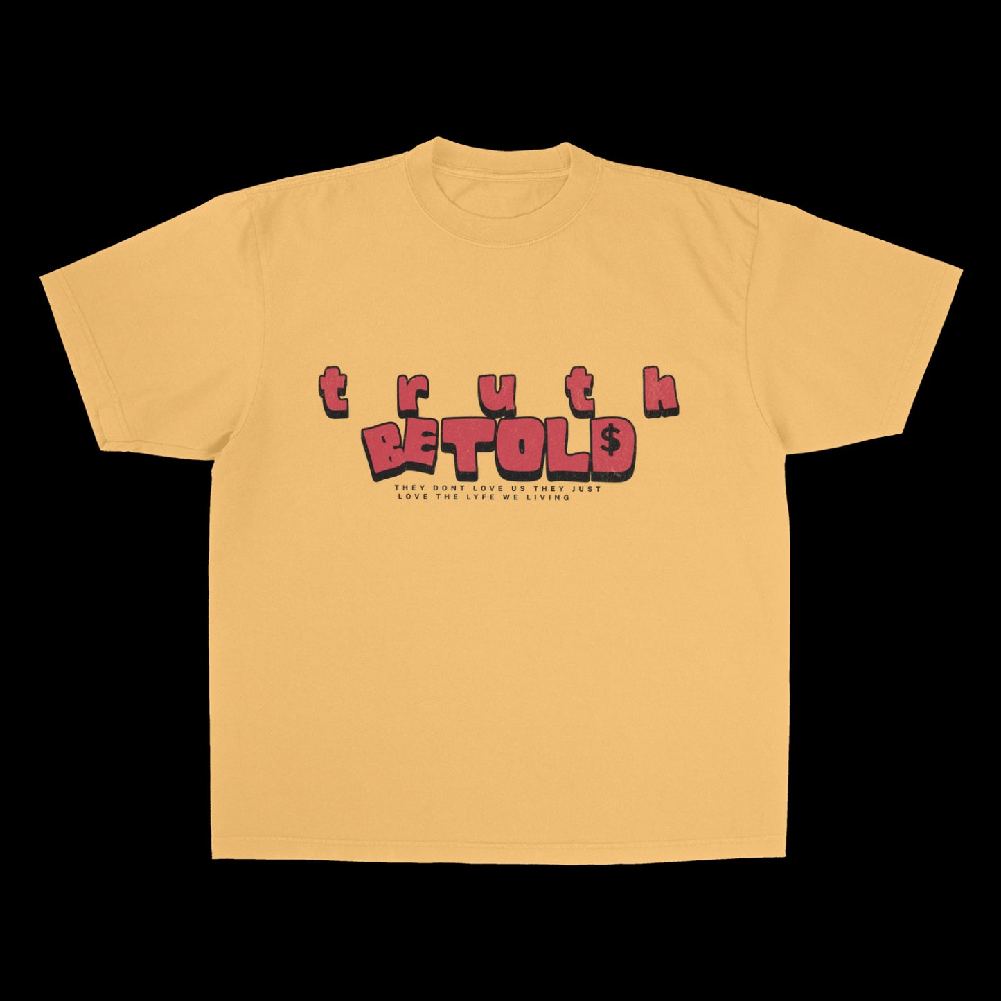 TRUTH BE TOLD mustard “Fake Love” heavyweight t-shirt