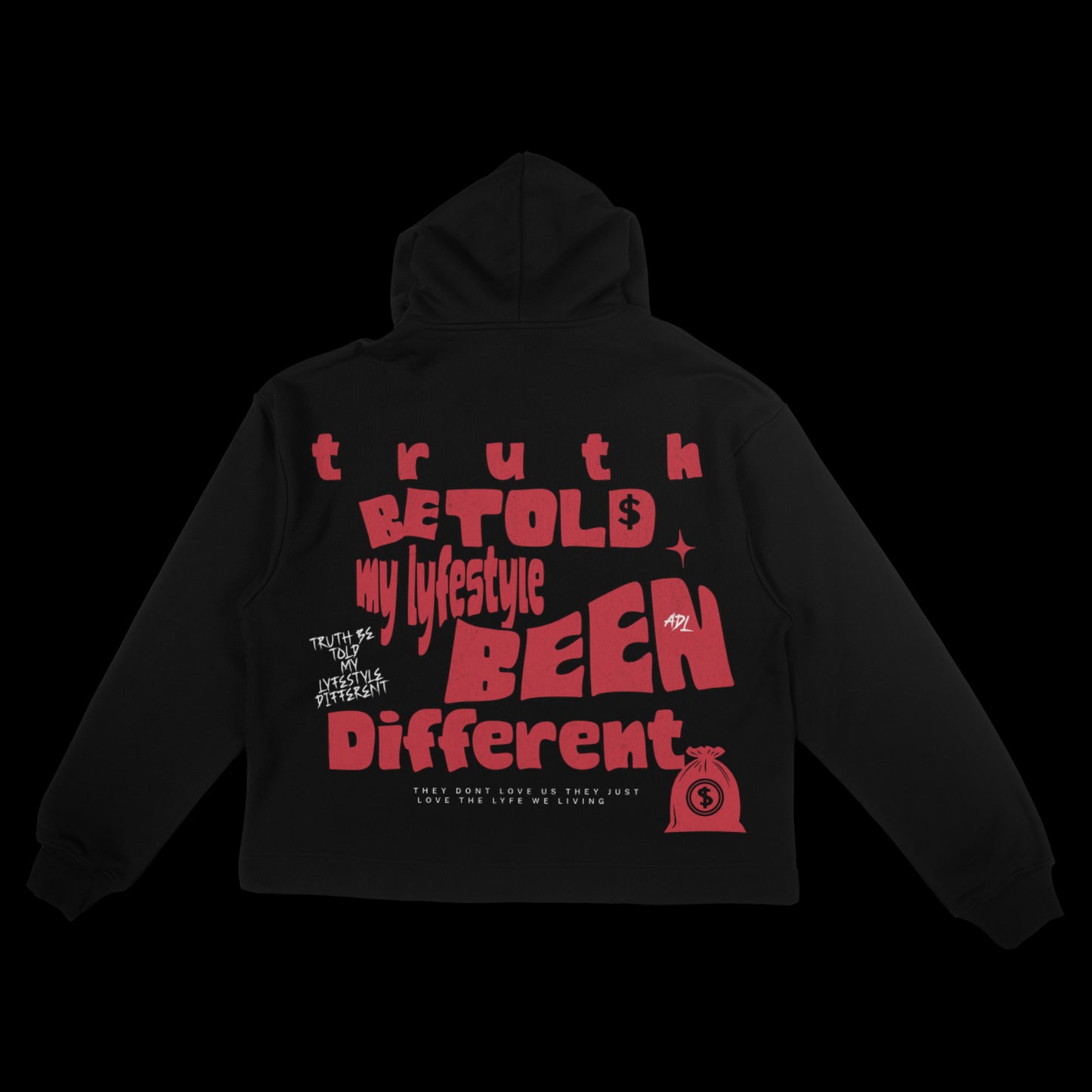 TRUTH BE TOLD “Fake Love” Heavyweight Cropped Hoodie