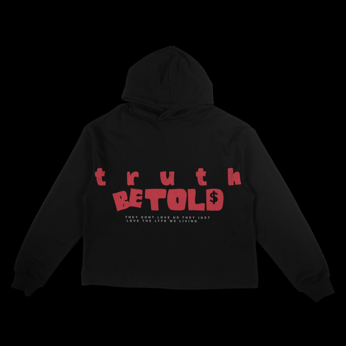 TRUTH BE TOLD “Fake Love” Heavyweight Cropped Hoodie